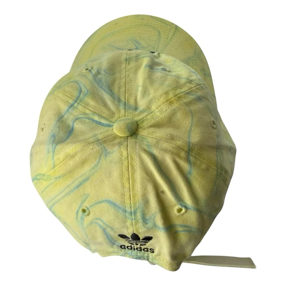 Adidas Originals Marbled Yellow Blue Trefoil Dad Hat Adjustable Cotton Cap